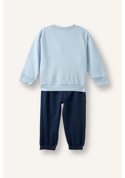 Defacto %100 Pamuk Köpek Baskılı Sweatshirt Üst Lastikli Paça Alt 2li Takım Erkek Bebek H8482a526aube343 Mavi-be343