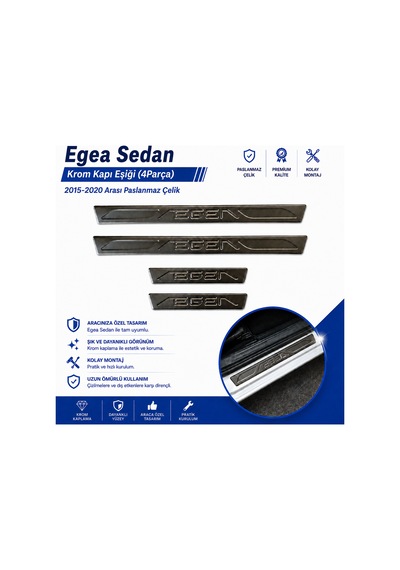 Egea Sedan Krom Kapı Eşiği 4parça 2015-2020 Arası Paslanmaz Çelik Fıategeasdnkkket0000000001