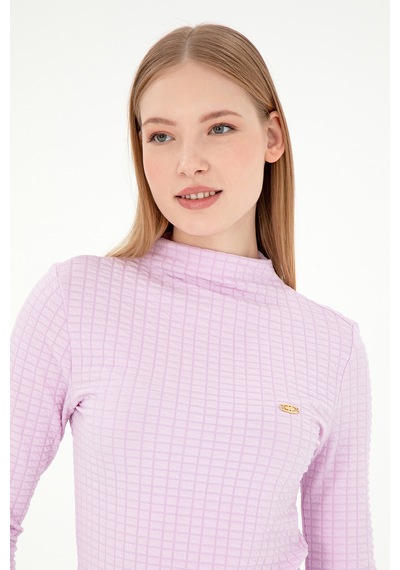 U.S. Polo Assn. Kadın Pembe Dik Yaka Sweatshırt 50292421-VR041
