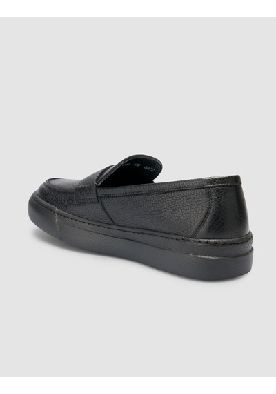 Cabani %100 Hakiki Deri Siyah Bantlı Erkek Loafer Siyah