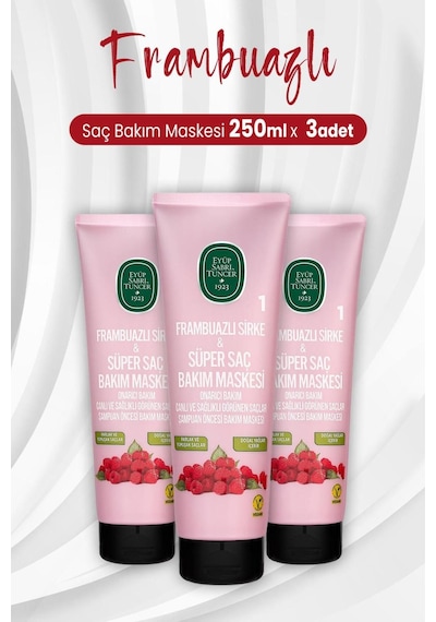 Eyüp Sabri Tuncer Frambuazlı Sirke Saç Maskesi 3 x 250 ML