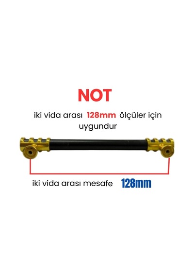 50 Adet Halka Boru Altın Siyah Metal Mobilya Kulpu 128mm Siyah - Altın