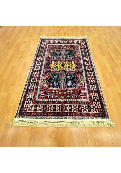 Geometrik Yıldız Motifli 120 X 180 Dijital Baskı Halı Kahverengi
