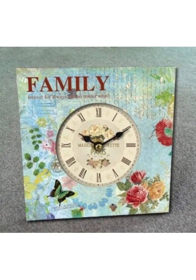 MUTFAK SAATLERİ-MB KARE FAMILY TEMALI MASA SAATİ-16*16*3 CM