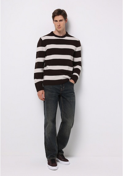 Colin's Colins Regular Fit Yuvarlak Yaka Jakarlı Erkek Kahverengi Kazak Cl1077287 Q1.v2 Brw Kahverengi