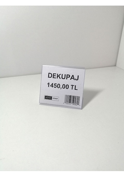 10 Adet Pvc Etiketlik Ayaklı Arkaya Açılı 4x4,5 Cm Mini Etiketlik
