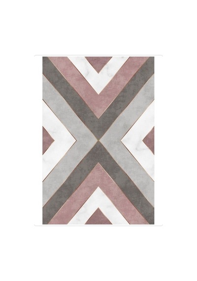 Veranda Kaymaz Tabanlı Yıkanabilir Halı Kilim Yolluk Gri Pembe Gri