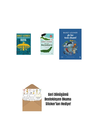 Uyumsuz Defne Kaman'ın Maceraları - Hava + İki Yeşil Su Susamuru Midi Boy + Ah Bir Kedi Olsam + Okuma Sticker'ları