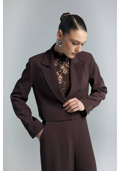 Mari Kısa Ceket - Kahve-137275