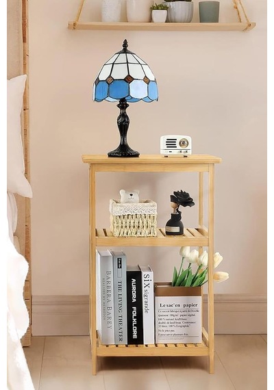 Digithome Bambu 3 Raflı Komodin Yan Sehpa Şifonyer Düzenleyici Orta Sehpa Db-0024 Kahverengi