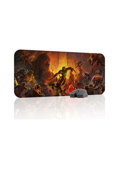 Doom Kaymaz Dikişli Kauçuk Oyuncu Mousepad V2 - 70x30 Xl Gaming Mouse Pad Fare Altlığı