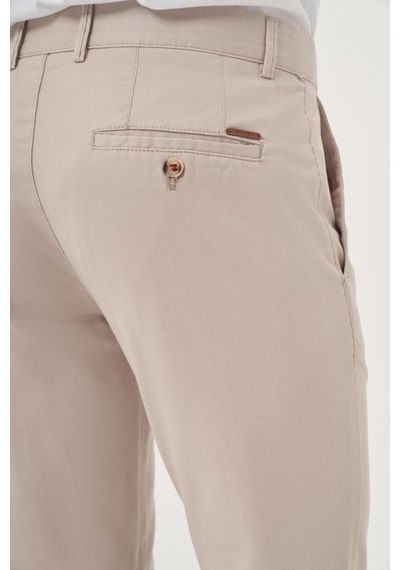 Morven Erkek Bej Yazlık Pamuk Yan Cep Slim Fit Chino Pantolon 25ys003011653 Bej