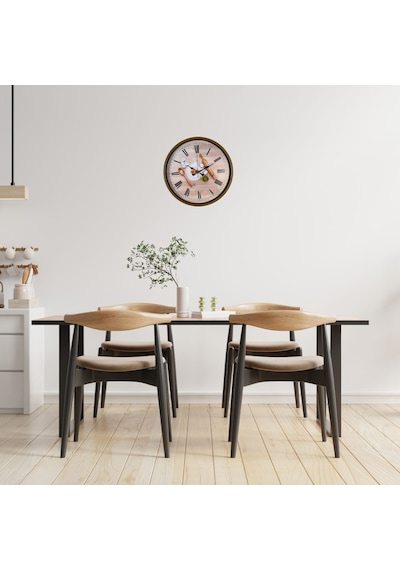 Rustic Bakery Kitchen Kahverengi 36 Cm Duvar Saati Çok Renkli