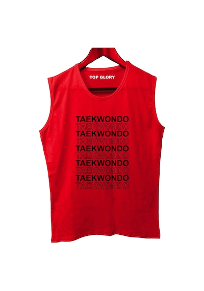 Top Glory Line Taekwondo Baskılı Kolsuz Sporcu T-shirt Tank Top Sporcu Fitness Atlet