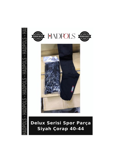 Hadpols Delux Serisi Spor Parça Siyah Çorap 40-44