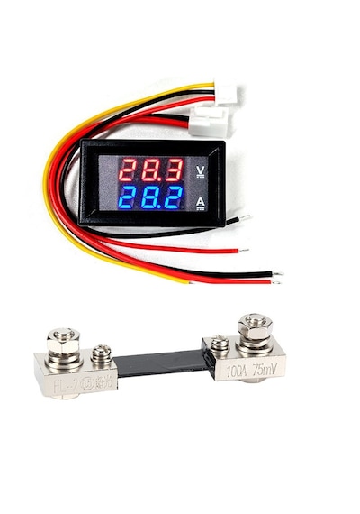 Yate10 Dc 0-100v 0-100a Voltampermetre+şönt Bara Direnci