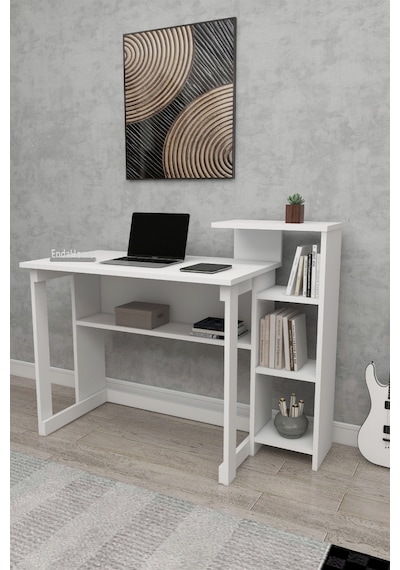 Lotus 5 Raflı Çalışma Masası Laptop Bilgisayar Masası Ofis Ders Yemek Çocuk Masası Beyaz Lotus 5 Raflı Çalışma Masası Laptop Bilgisayar Masası Ofis Ders Yemek Çocuk Masası Beyaz