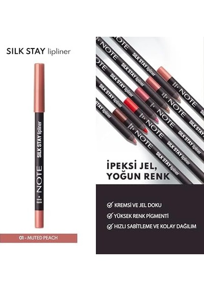 Silk Lipliner Suya Dayanıklı İpeksi Dudak Kalemi - 01 Muted Peach 0