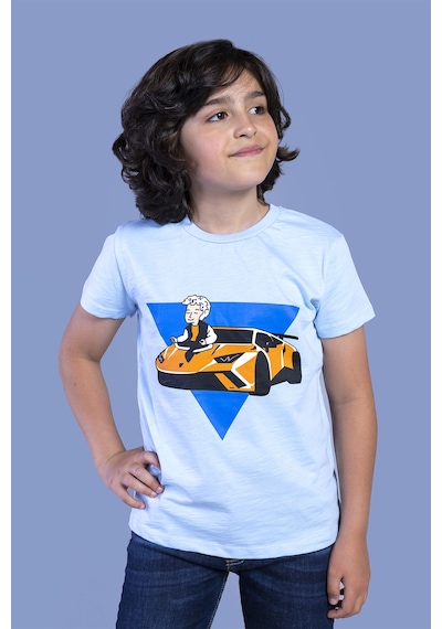 Toontoy Kids Toontoy Erkek Çocuk Araba Baskılı Tişört Siyah