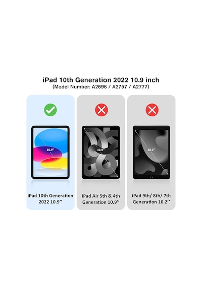 Apple İpad Uyumlu Uyumlu Uyumlu 10. Nesil 10.9'' 2022  Standlı Katlanabilir Smart Cover Akıllı Tablet Kılıf Kapaklı Kılıf