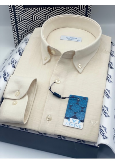 Slim Fit Uzun Kol Müslin Pamuk Rahat Nefes Alabilen Kumaştan Yaka Düğmeli Hediye Kutulu Erkek Gömlek Fs-004202 - Krem-2865 Slim Fit Uzun Kol Müslin Pamuk Rahat Nefes Alabilen Kumaştan Yaka Düğmeli Hediye Kutulu Erkek Gömlek Fs-004202 - Krem-2865