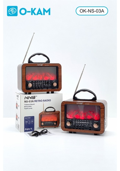 O-kam Ok-ns-03a Bluetooth Taşıma Saplı Şömine Efektli Radyo
