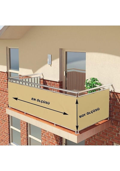 Branda Balkon Demiri Perdesi , Korkuluk Perdesi +++ En X Boy +++ 4 Tarafı Bağcıklı Diğer