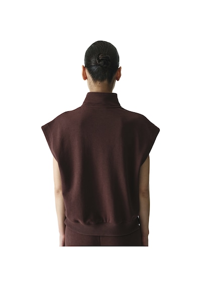 Penti Kahverengi Yarım Fermuarlı Kısa Kollu Pamuklu Sweatshirt