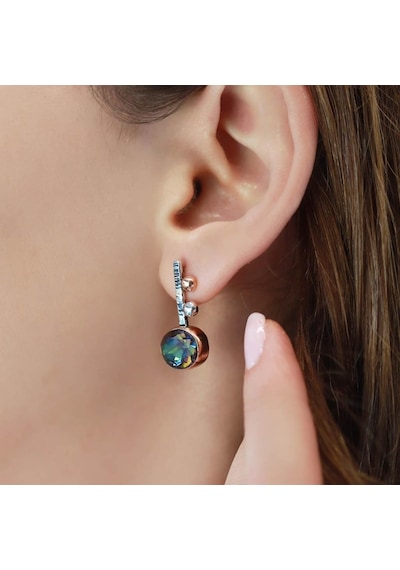 Mistik Topaz Taşlı El İşi Otantik Gümüş Küpe Gümüş