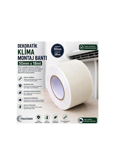 Dekoratif Klima Montaj Sarma Koruma Bandı 50mm X 18mt 1adet Bant Marketim