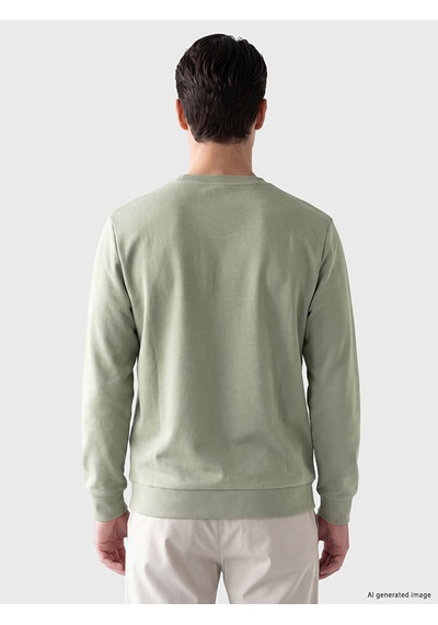 Lcwaıkıkı Classic Yeşil Bisiklet Yaka Erkek Kalın Sweatshirt