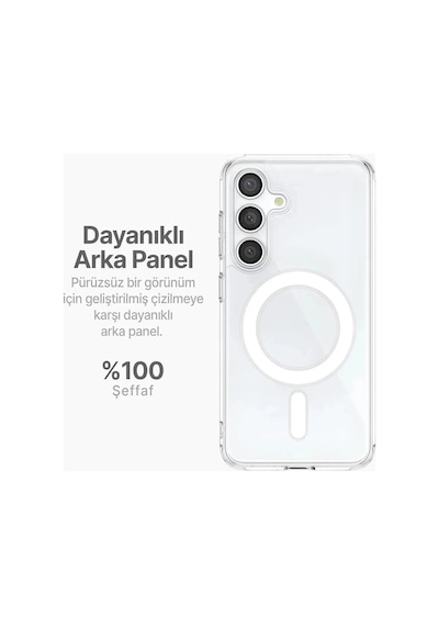 Samsung S24 Fe Uyumlu Şeffaf Magsafe Kılıf Mtl Safe