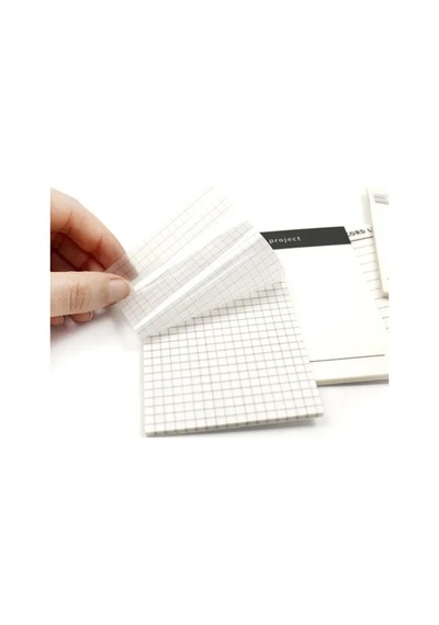 Şeffaf Renkli Yapışkan Not Kağıtları Defter Yer İmleri Etiket Ayraç Sticky Notes Gridnot Lines