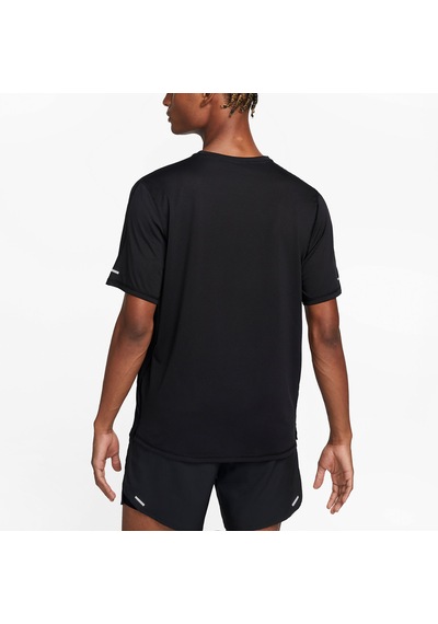 Nike Men's Dri-fıt Miler Dye Black Short Sleeve Graphic Running Tee Dq6508-010 Erkek Spor Tişört Siyah