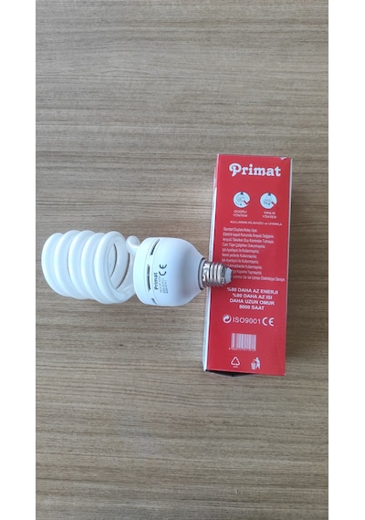 Primat Pr-012 75w 375w Eşdeğer %80 Enerji Tasarruflu Yüksek Parlaklık Spiral Ampul - E27 Duy Beyaz