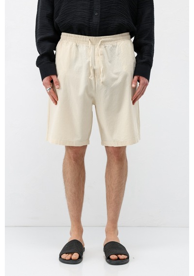 Vamos Oversize Keten Şort Naturel