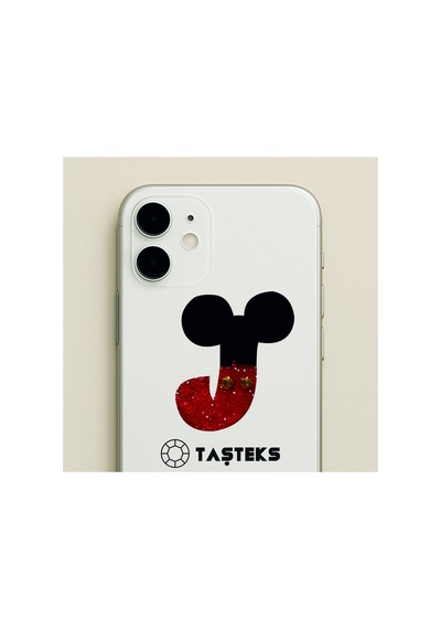 Taşlı Ütülenebilen Veya Sticker Olarak Kullanılabilen ' Mickey J ' Harfi