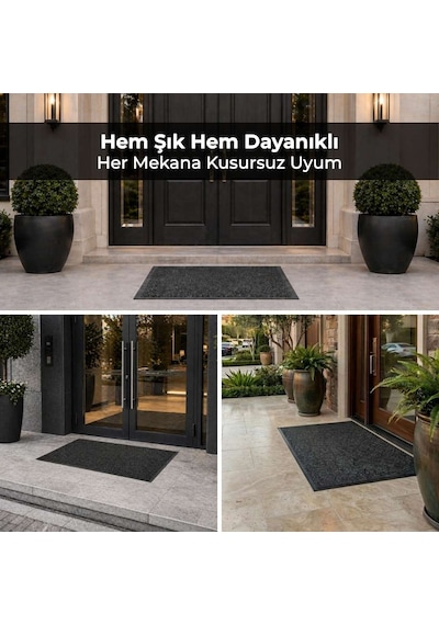 Aquila Kir ve Nem Tutucu Kapı Önü Temizlik Paspası Antrasit 90 x 150 cm