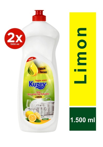 Kuzey Sıvı Bulaşık Deterjanı Limon 2'li 1.500 Lt