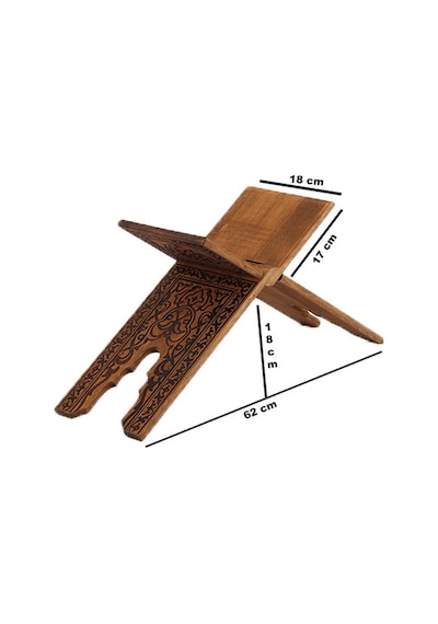Ahşap Rahle Selçuklu Yakma Desenli Orta 55Cm