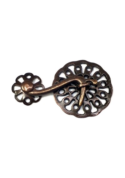 Antik Bakır 50 Adet Zamak Çengel Kilit 56x33 Mm - Yuvarlak, Karşılıklı Mobilya, Dolap, Sandık, Kutu,