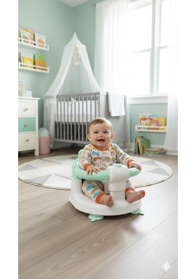 Vavbaby Önden Açılır Bebek Banyo & Bebek Mama Oturağı Mint Yeşili Mınt