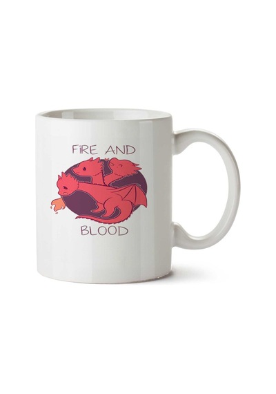 Fire And Blood 3 İki Tarafı Baskılı Kupa Bardak Çok Renkli