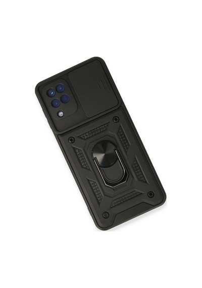 Samsung Galaxy Uyumlu A22 Kılıf Pars Lens Yüzüklü Silikon - Siyah Bzsxx00 1
