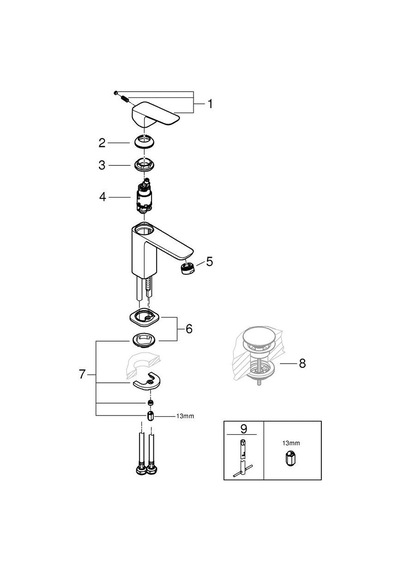 Cubeo Tek Kumandalı Lavabo Bataryası S-boyut Grh 1016990000 Gümüş