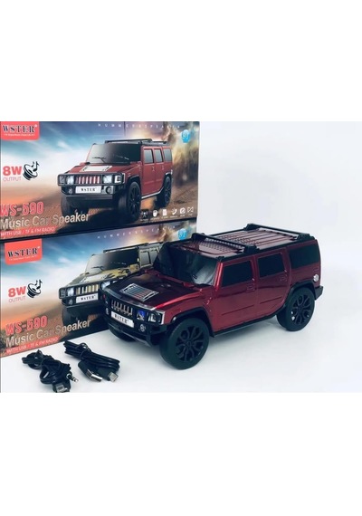 Hummer Jeep Görünümlü Bluetooth Speaker, Usb, Sd Kart, Fm Radyo, Şarjlı Taşınabilir Kablosuz Hoparlör, Kırmız