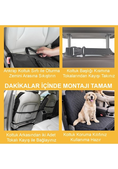 Tr Evcil Hayvan Oto Ön Koltuk Kılıfı - Araç Köpek Koltuk Koruma Örtüsü, Oto Koruyucu Kılıf, Siyah
