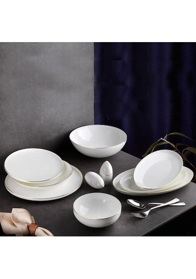 Aryıldız Ar34002 Bone Porselen 54 Parça Yemek Takımı Gold