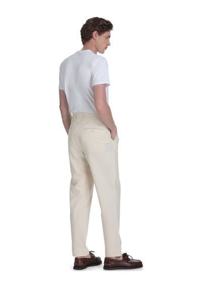 Hatemoğlu Bej Rahat Kesim Yandan Cepli Keten Jogger Pantolon 35866 Bej