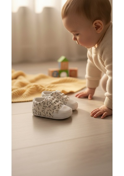 Balbeybi Bebek Klasik Müzik Notalı Ayakkabı Kaydırmaz Taban İlk Adım Ortapedik Yumuşak Taban Günlük Beyaz Balbeybi Bebek Klasik Müzik Notalı Ayakkabı Kaydırmaz Taban İlk Adım Ortapedik Yumuşak Taban Günlük Beyaz
